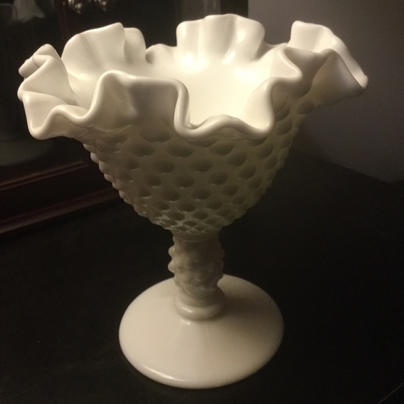 Fenton White Pedestal Bowl - Picture 2 of 3